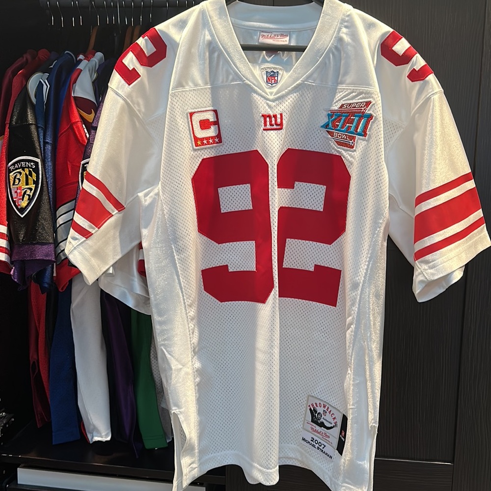 Michael Strahan New York Giants Mitchell & Ness Super Bowl XLII Authentic Jersey